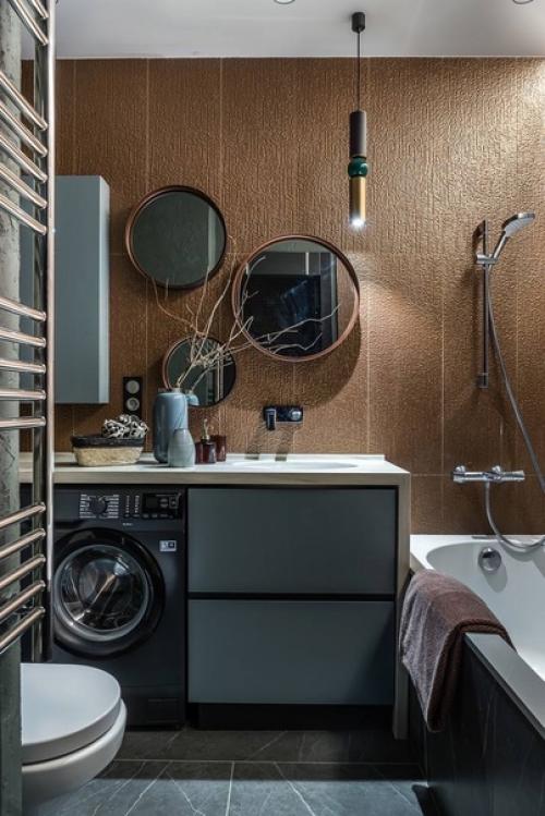 Дизайн однокомнатной квартиры площадью 40 квадратных метров в стиле лофт. 01