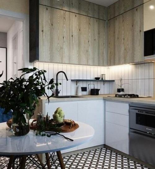 Небольшая кухня. В скандинавском стиле. 02