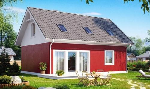 Практичный дом для небольшого участка, простой в строительстве, дешевый в эксплуатации. 01