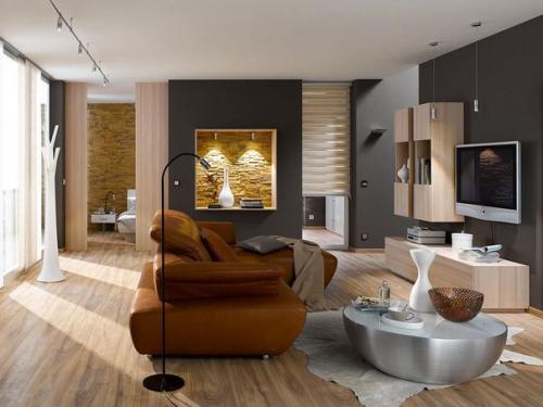 Оформление интерьера декоративным камнем. 04