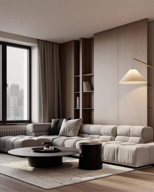 Гостиная в бежевых тонах - это уют, стиль и универсальность в одном пространстве. 06