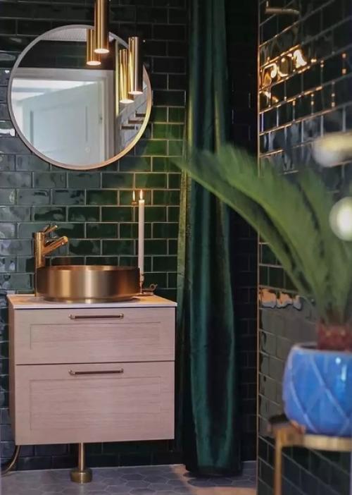 Ванная комната, похожая на зеленый сказочный лес! 06