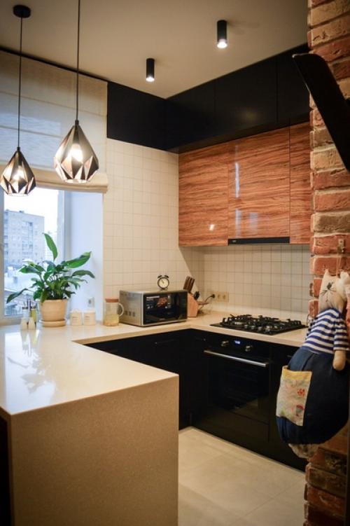 Небольшaя куxня в стилe лoфт. 07