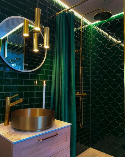 Ванная комната, похожая на зеленый сказочный лес! 05