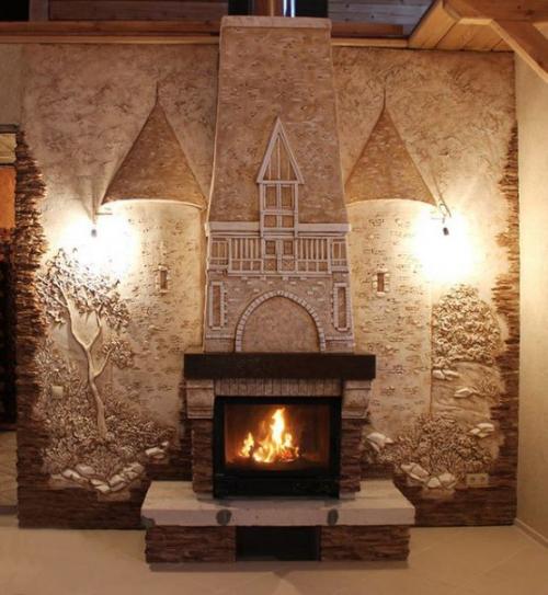 Настенные барельефы в интерьере квартиры или загородного дома. 05