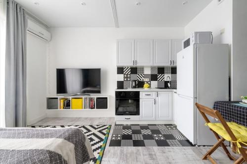 Интерьер квартиры - студии 32 м в скандинавском стиле. 02