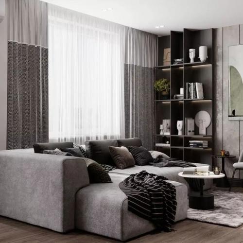 Интерьер кухни - гостиной площадью 25 кв. 03