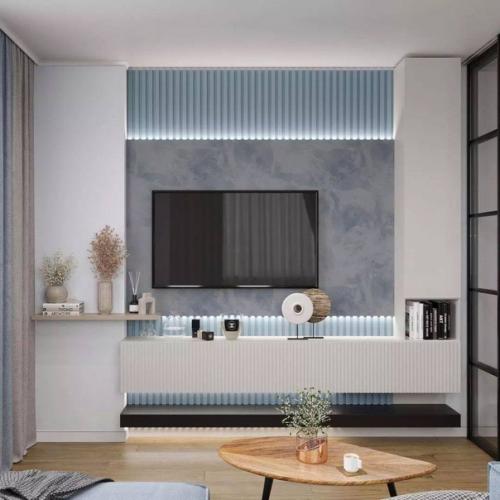 Кухня - гостиная с отличным решением по разделению зон. 05