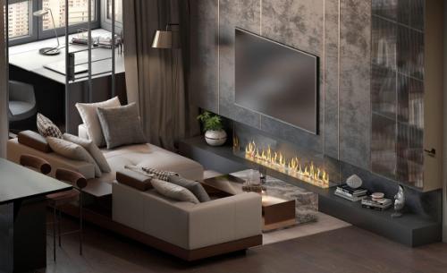 Интересный интерьер. В тёмных тонах. 05