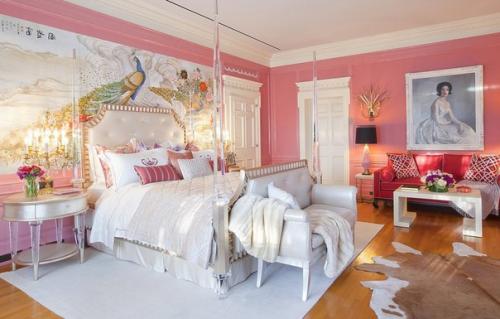 Дизайн интерьера спальни в розовых тонах. 07
