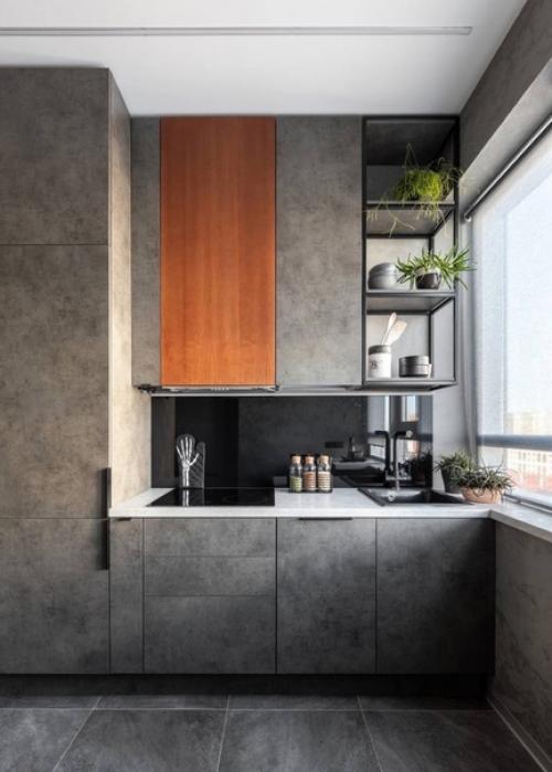 Дизайн однокомнатной квартиры площадью 40 квадратных метров в стиле лофт. 03