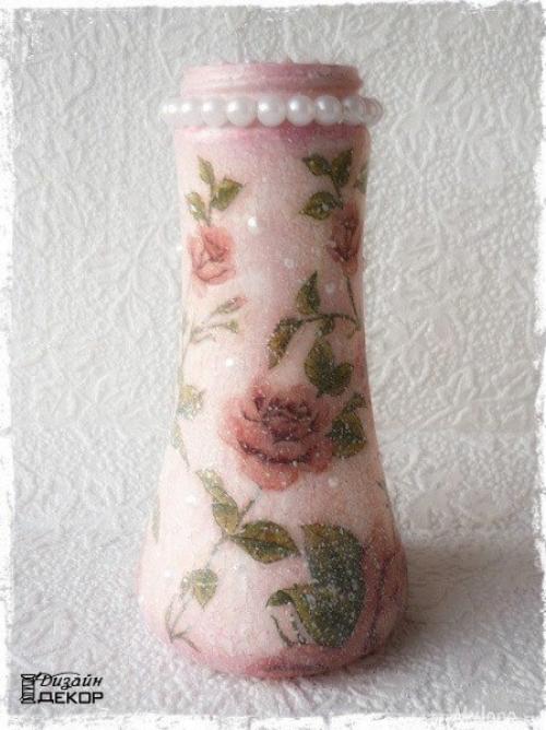 Декупаж: вазочка в стиле шебби шик?