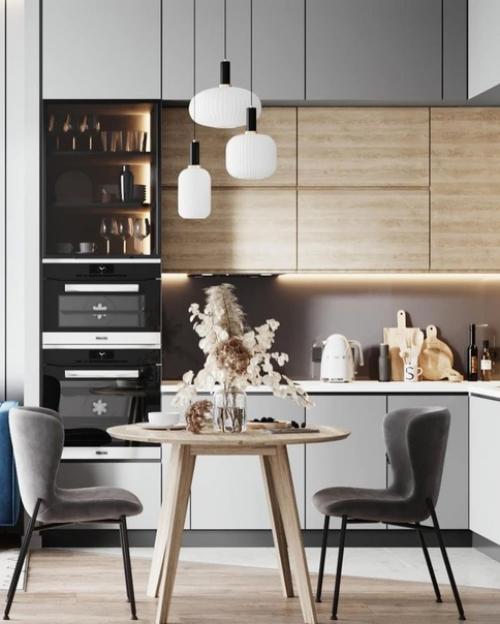 Как органично вместили в одном помещении и кухню и гостиную. 02