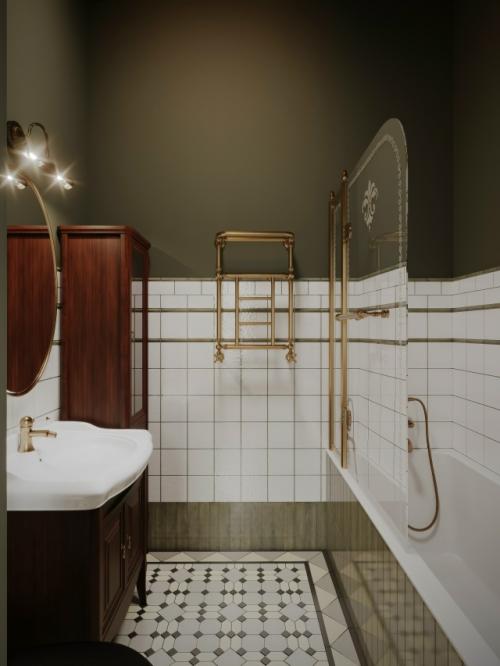 Интерьер спальни выполнен в элегантном классическом стил. 06