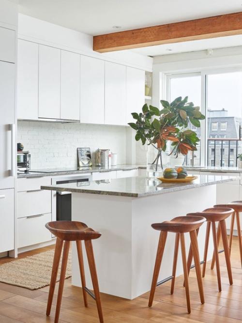 Мы выбираем дизайн кухонного фартука: обзор фартука из белого кирпича с грубой текстурой. 04