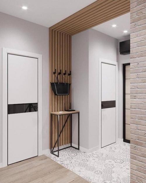 Интерьер прихожей. С вместительным шкафом. 02