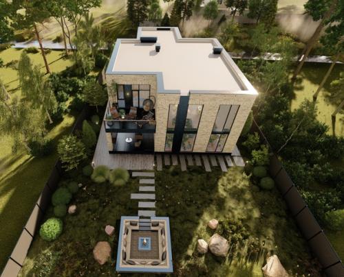 Проект дома с плоской кровлей от Yohome в Вологде. 08