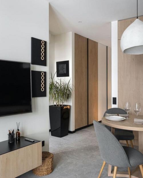 Квартира 43 м 2 в стиле минимализм с элементами Wabi Sabi. 03