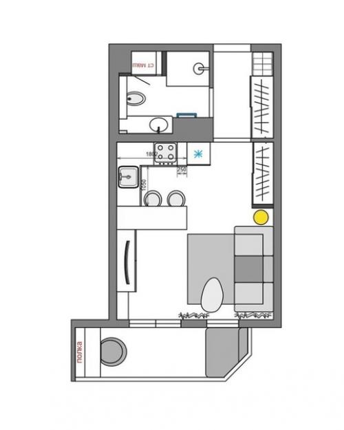 Дизайн - проект квартиры - студии в питере для молодой девушки. 09