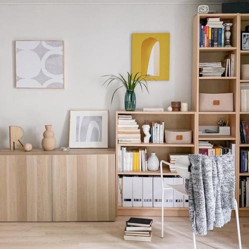 Детали гостиной скандинавского интерьера в квартире в Сеуле, южная Корея. 07