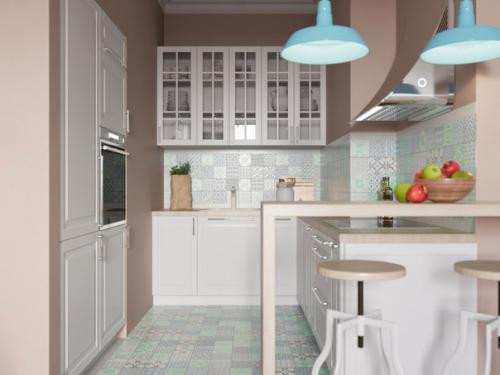 Дизайн этой 1-комнатной квартиры выполнен в бежево - розовых тонах, среди которых встречаются яркие акценты. 05