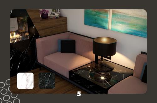 Мраморный Контраст в гостиной или как стильно интегрировать керамогранит в интерьер. 04