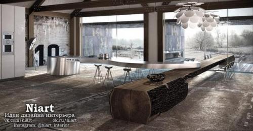 Просторные кухни в стиле лофт. 03 Просторные кухни в стиле лофт. 03