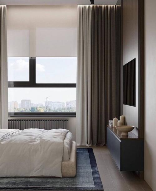 Кадры интерьера кухни - гостиной, спальни и сан. 05