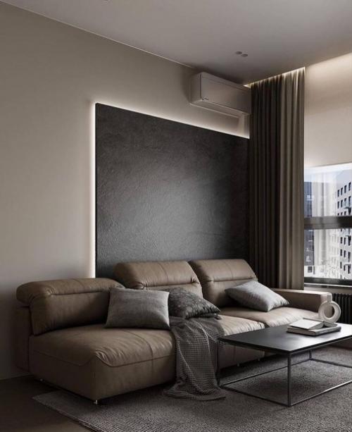 Кадры интерьера кухни - гостиной, спальни и сан. 02