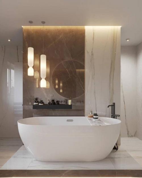 Ванная комната в светлых тонах для проекта в бад - эссене. 02