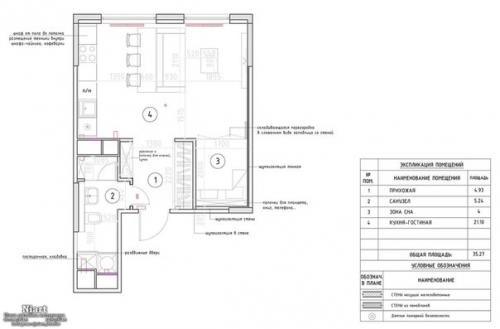 Дизайн - проект студии 35 кв. 09 Дизайн - проект студии 35 кв. 09