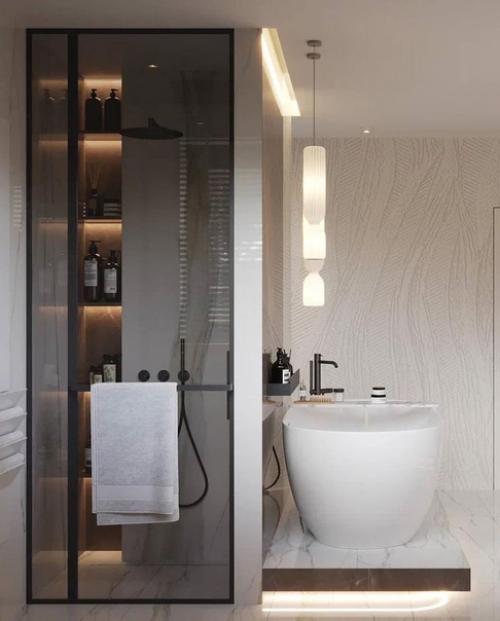 Ванная комната в светлых тонах для проекта в бад - эссене. 04