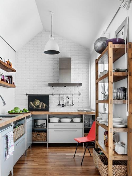 Мы выбираем дизайн кухонного фартука: обзор фартука из белого кирпича с грубой текстурой. 01