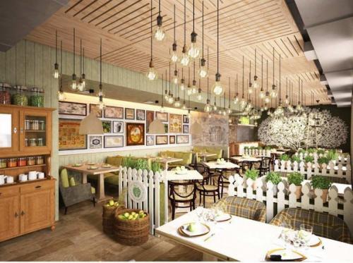 Необычный ресторан, похожий на яблоневый сад, открылся в городе. 04