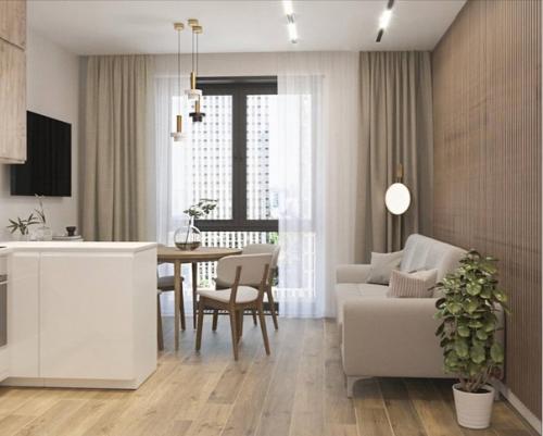 Эта стильная светлая квартира с минималистичным интерьером излучает простор и спокойствие. 01