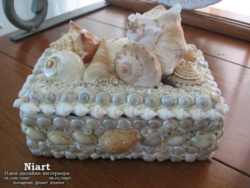 Ракушки как основа декора.