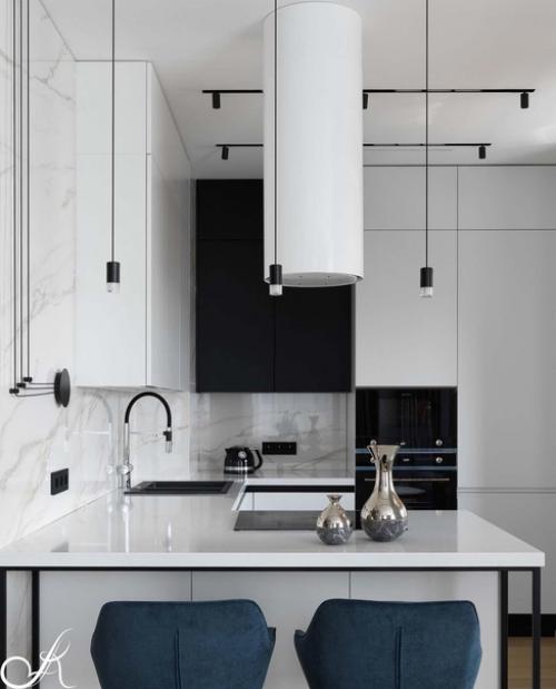 Кухня с гостиной в одно пространство объединена. 03