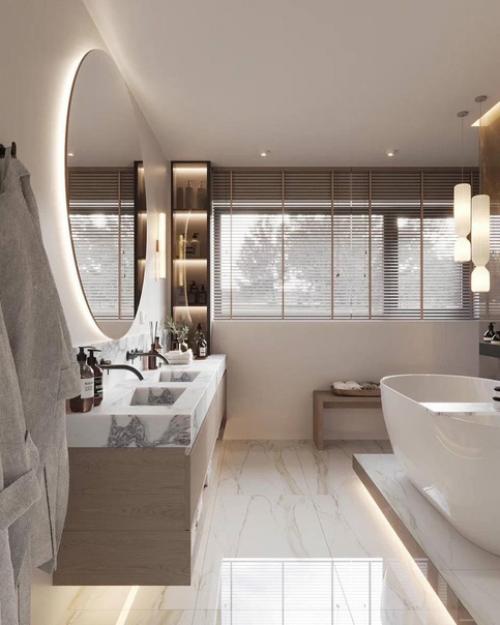 Ванная комната в светлых тонах для проекта в бад - эссене. 03