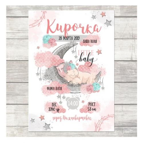 Метрика станет настоящим украшением вашего дома, детской комнаты или спальни. 01