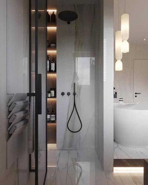 Ванная комната в светлых тонах для проекта в бад - эссене. 09