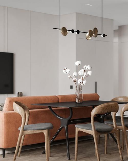 Кухня - гостиная.  Основная концепция проекта - отобразить природу в интерьере, насытить ее натуральными материалами и оттенками. 03