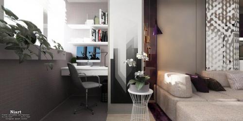 Трансформируемый дизайн квартиры - студии 30 кв. 01