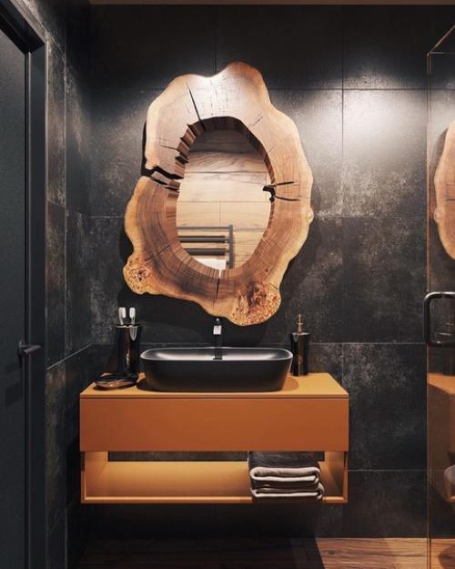 Дизайн санузла в черном цвете. 02