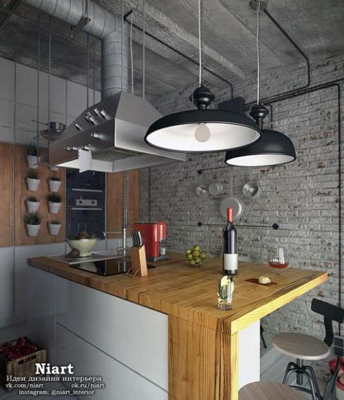 Просторные кухни в стиле лофт. 09 Просторные кухни в стиле лофт. 09