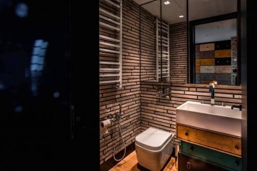 Респектабельный интерьер с мужским характером в 2-этажной квартире. 08