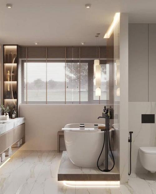 Ванная комната в светлых тонах для проекта в бад - эссене. 05