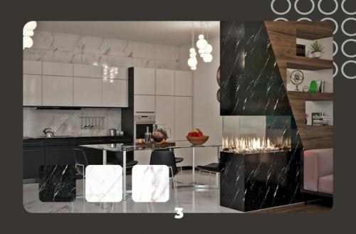 Мраморный Контраст в гостиной или как стильно интегрировать керамогранит в интерьер. 02