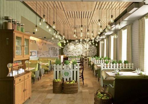 Необычный ресторан, похожий на яблоневый сад, открылся в городе. 03