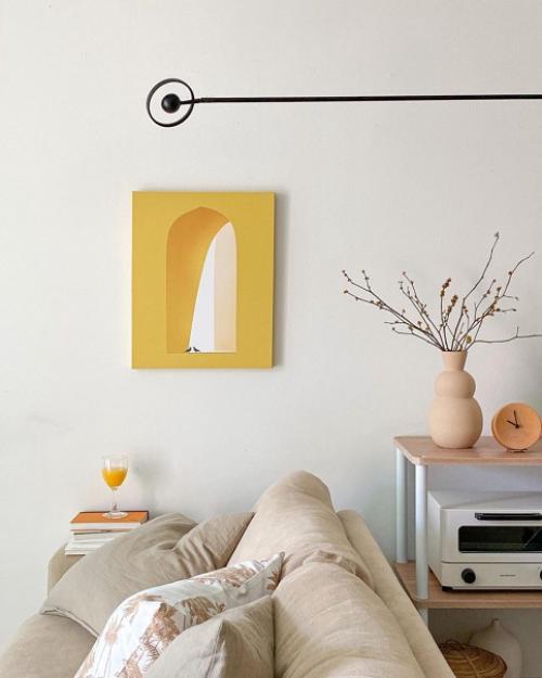 Детали гостиной скандинавского интерьера в квартире в Сеуле, южная Корея. 08