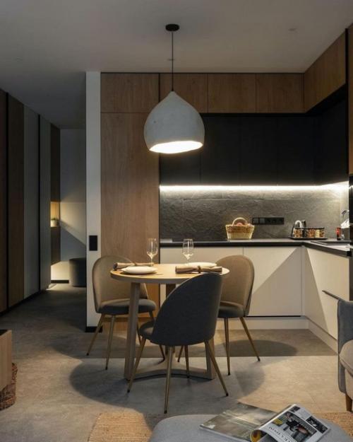 Квартира 43 м 2 в стиле минимализм с элементами Wabi Sabi. 01